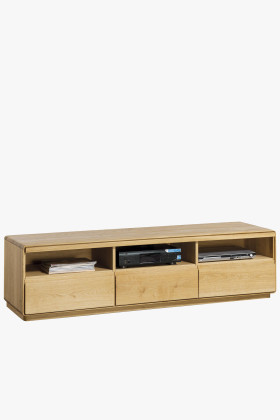 Massive TV-Kommode aus Eiche natur, modern, grifflos, Typ 25